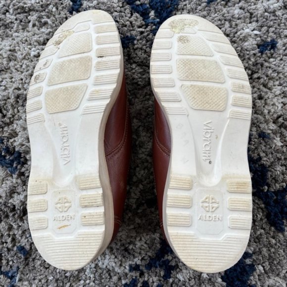 Vintage Knapp Brown Cush-N-Crepe Leather Shoes Made In USA Men’s 9 US Alden Sole - Picture 9 of 12